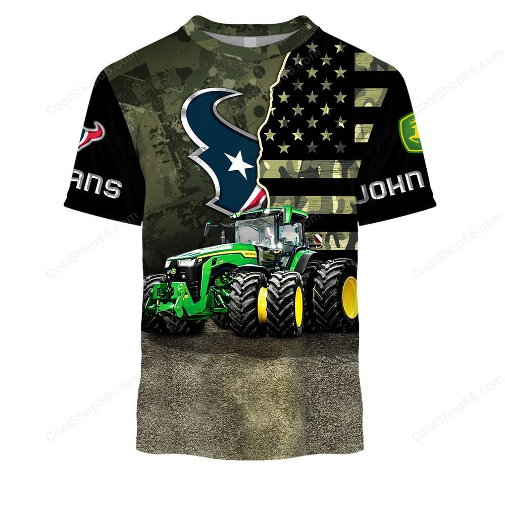 Houston Texans x John Deere Hoodie | Funny Green Character Premium Hoodie