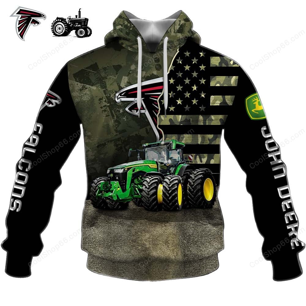 Atlanta Falcons x John Deere Hoodie | Funny Green Character Premium Hoodie
