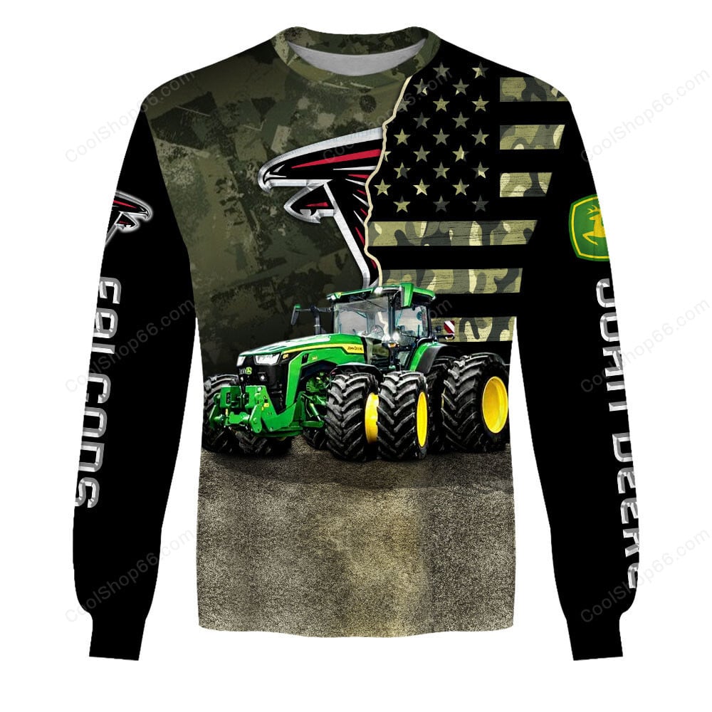 Atlanta Falcons x John Deere Hoodie | Funny Green Character Premium Hoodie