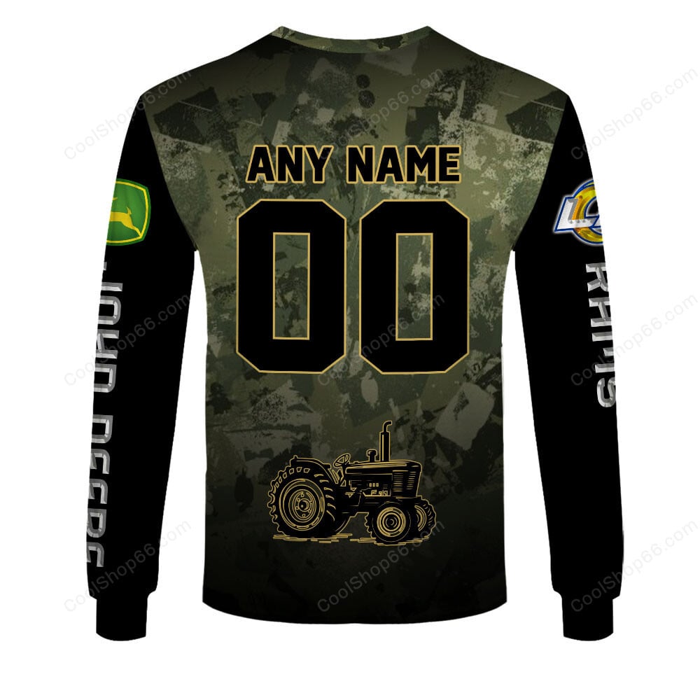 Los Angeles Rams x John Deere Hoodie | Funny Green Character Premium Hoodie