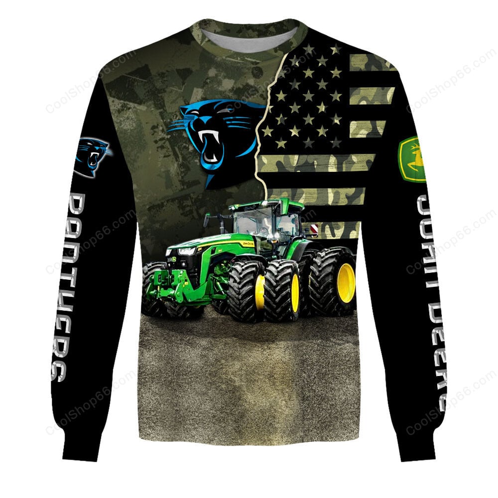 Carolina Panthers x John Deere Hoodie | Funny Green Character Premium Hoodie