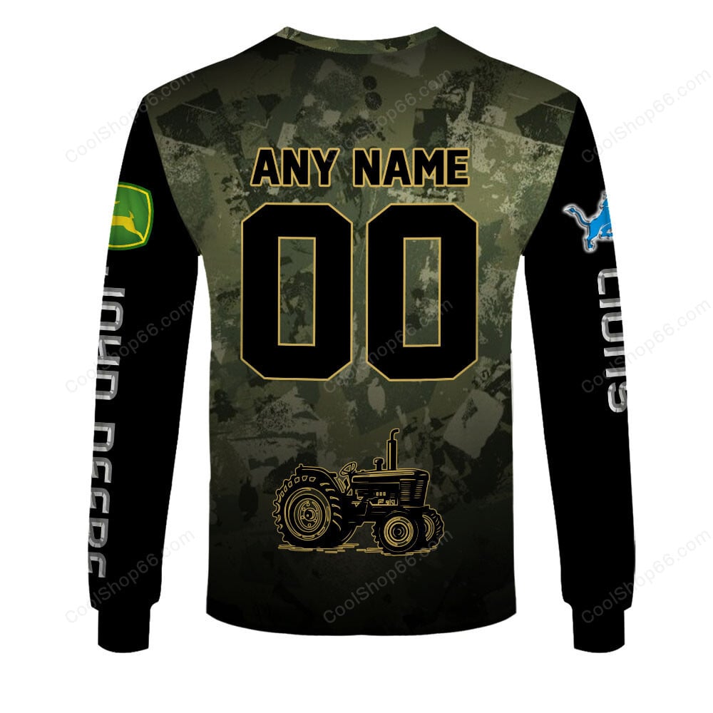 Detroit Lions x John Deere Hoodie | Funny Green Character Premium Hoodie