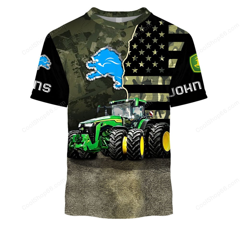 Detroit Lions x John Deere Hoodie | Funny Green Character Premium Hoodie
