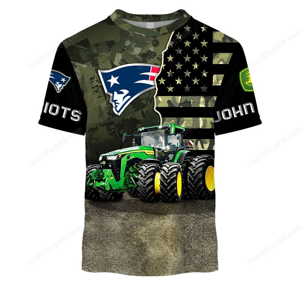 New England Patriots x John Deere Hoodie | Funny Green Character Premium Hoodie