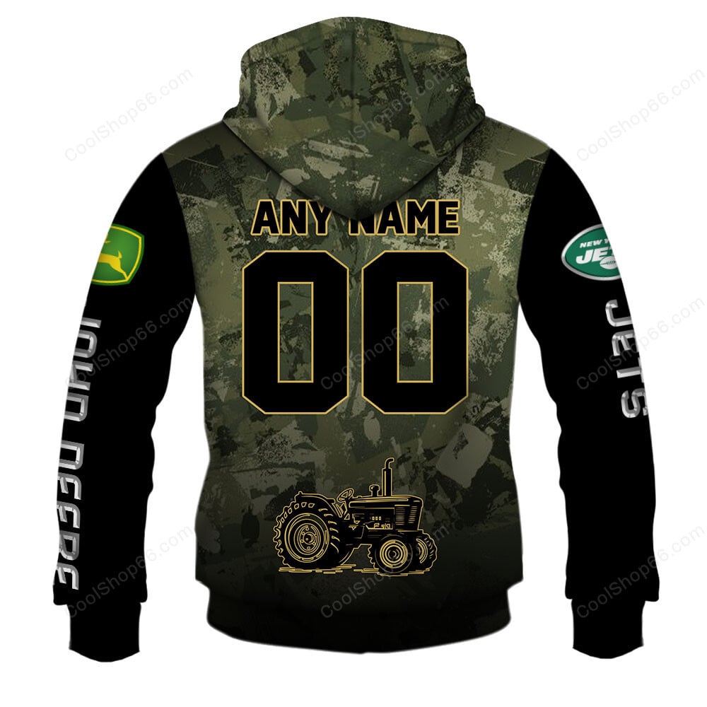 New York Jets x John Deere Hoodie | Funny Green Character Premium Hoodie