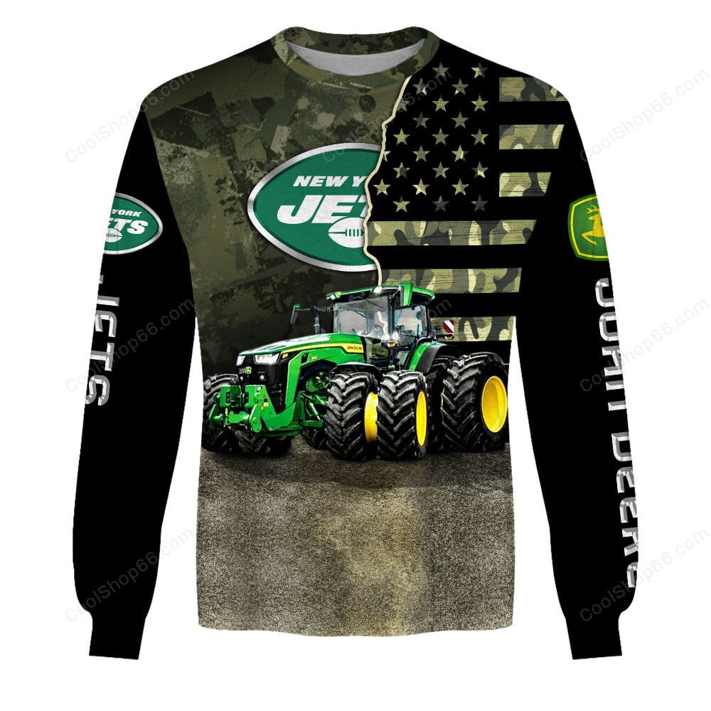 New York Jets x John Deere Hoodie | Funny Green Character Premium Hoodie
