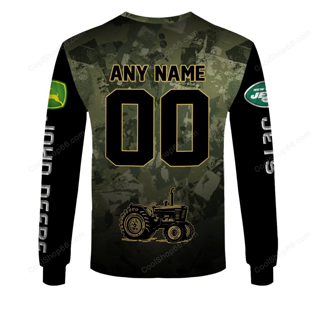 New York Jets x John Deere Hoodie | Funny Green Character Premium Hoodie