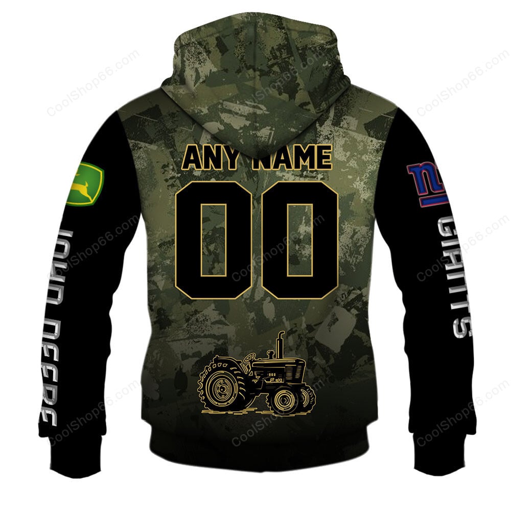 New York Giants x John Deere Hoodie | Funny Green Character Premium Hoodie