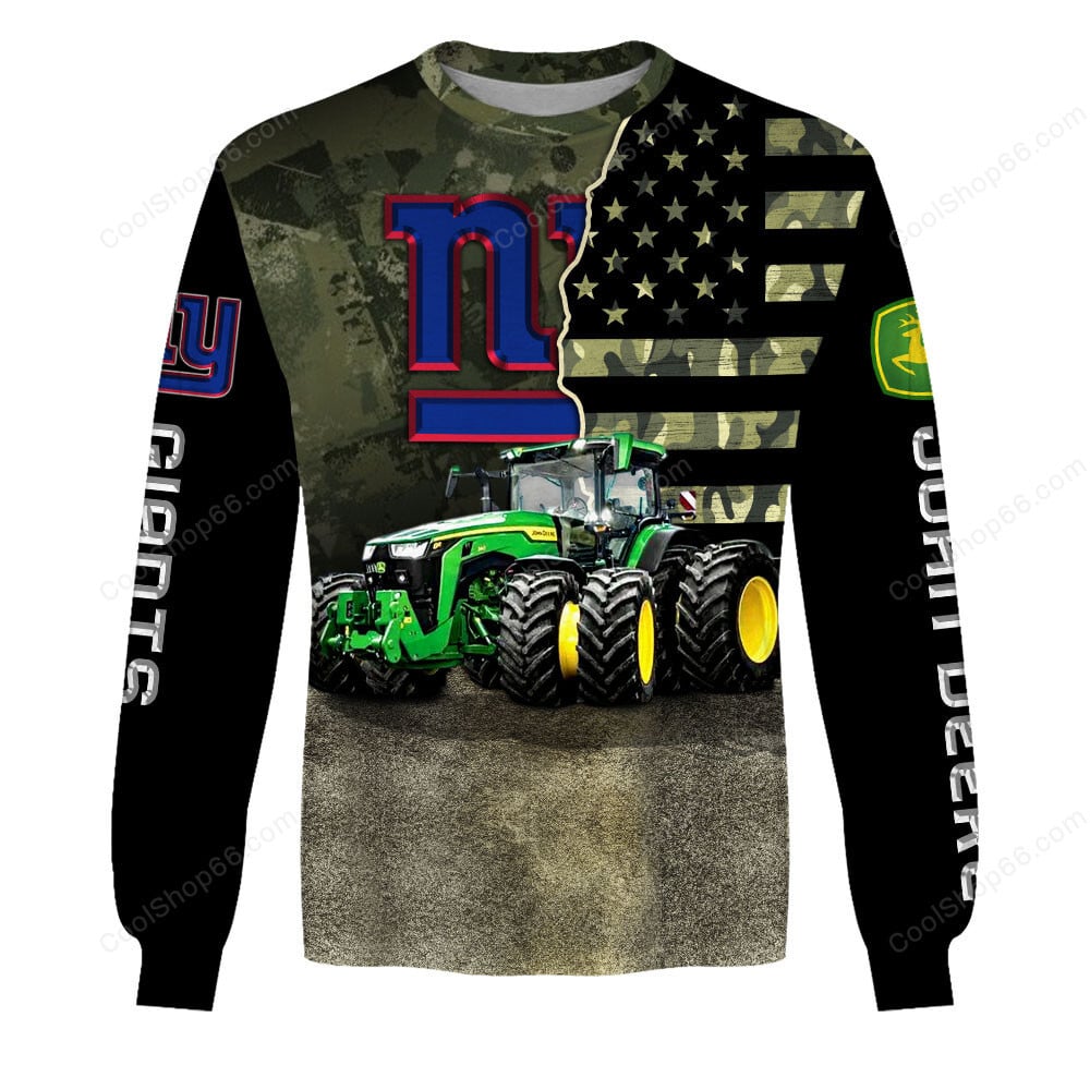 New York Giants x John Deere Hoodie | Funny Green Character Premium Hoodie