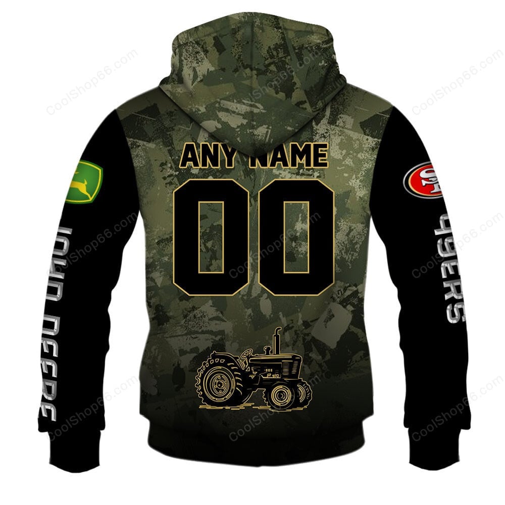 San Francisco 49ers x John Deere Hoodie | Funny Green Character Premium Hoodie