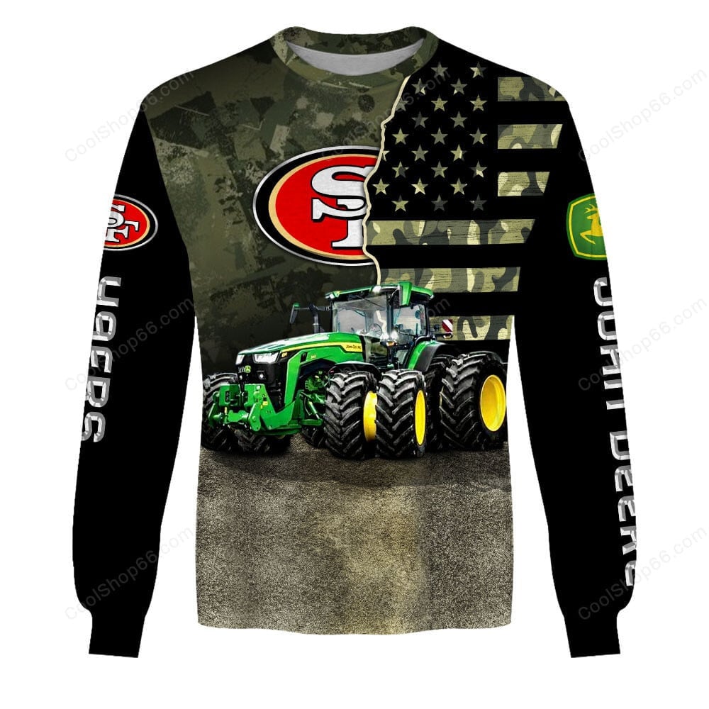 San Francisco 49ers x John Deere Hoodie | Funny Green Character Premium Hoodie