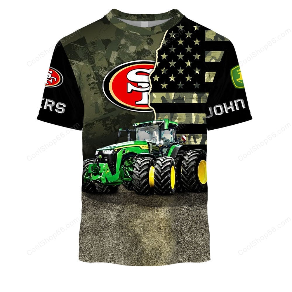 San Francisco 49ers x John Deere Hoodie | Funny Green Character Premium Hoodie