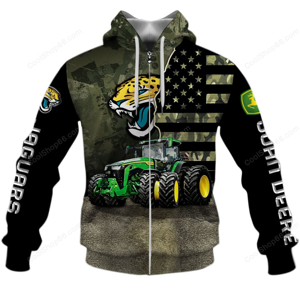 Jacksonville Jaguars x John Deere Hoodie | Funny Green Character Premium Hoodie