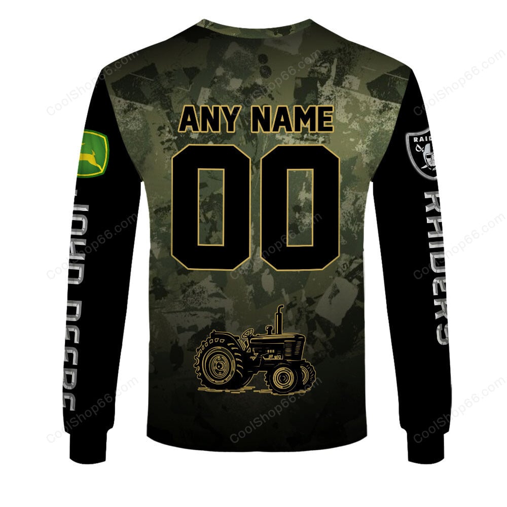 Las Vegas Raiders x John Deere Hoodie | Funny Green Character Premium Hoodie