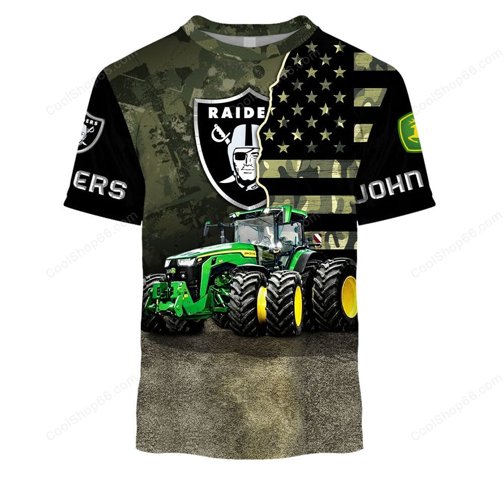 Las Vegas Raiders x John Deere Hoodie | Funny Green Character Premium Hoodie