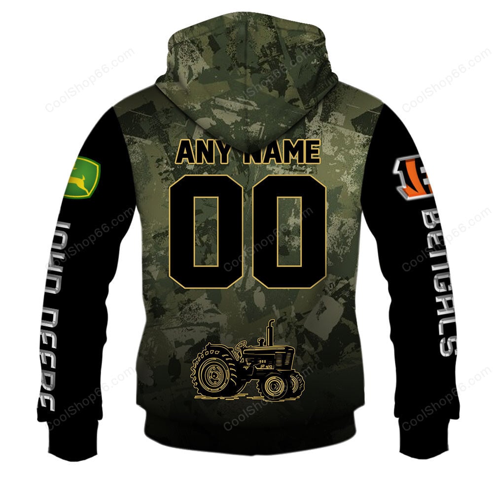Cincinnati Bengals x John Deere Hoodie | Funny Green Character Premium Hoodie