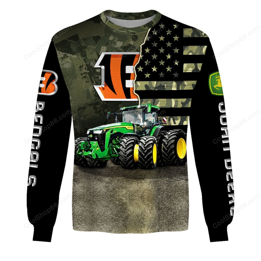 Cincinnati Bengals x John Deere Hoodie | Funny Green Character Premium Hoodie