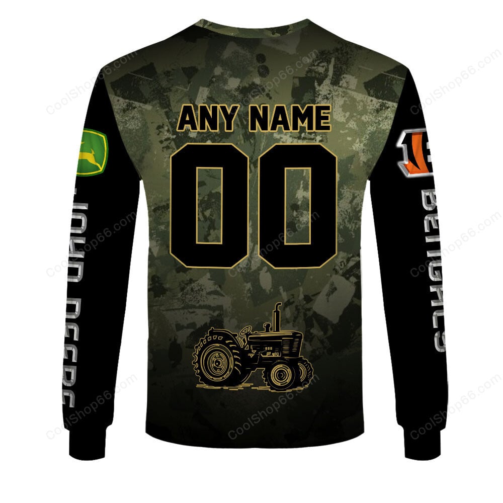 Cincinnati Bengals x John Deere Hoodie | Funny Green Character Premium Hoodie