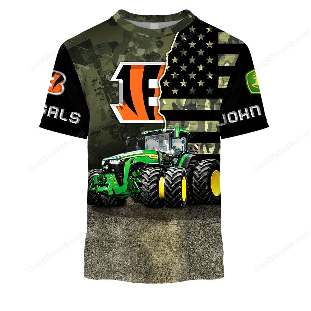 Cincinnati Bengals x John Deere Hoodie | Funny Green Character Premium Hoodie