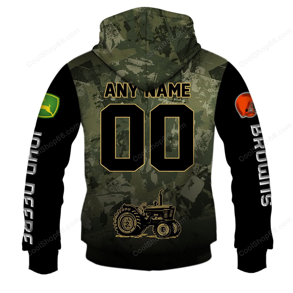 Cleveland Browns x John Deere Hoodie | Funny Green Character Premium Hoodie