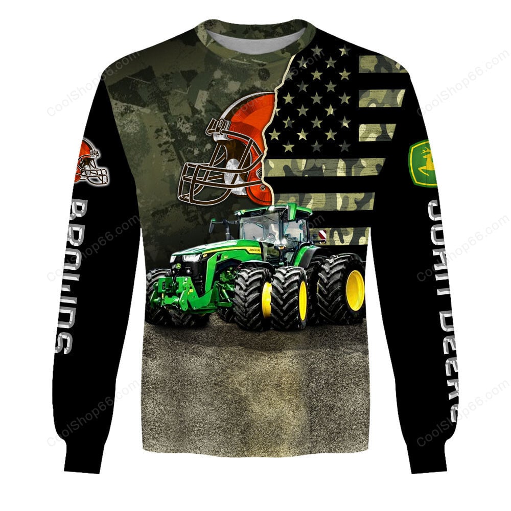Cleveland Browns x John Deere Hoodie | Funny Green Character Premium Hoodie