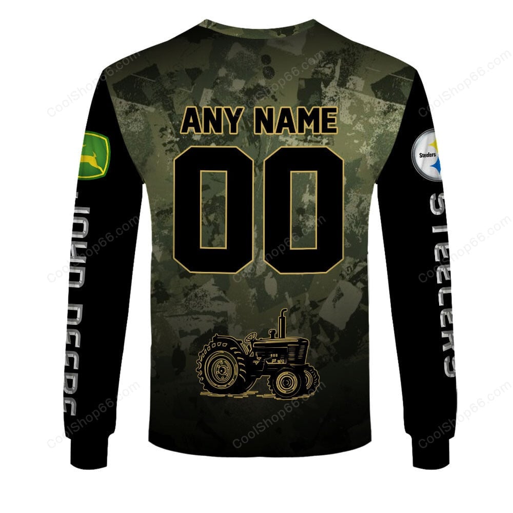 Pittsburgh Steelers x John Deere Hoodie | Funny Green Character Premium Hoodie