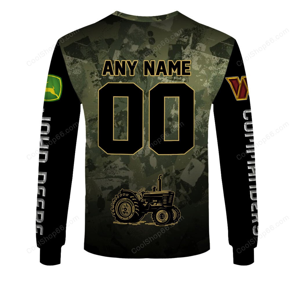 Washington Commanders x John Deere Hoodie | Funny Green Character Premium Hoodie