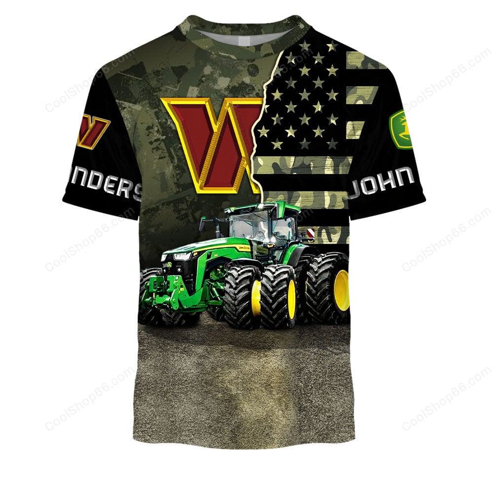 Washington Commanders x John Deere Hoodie | Funny Green Character Premium Hoodie