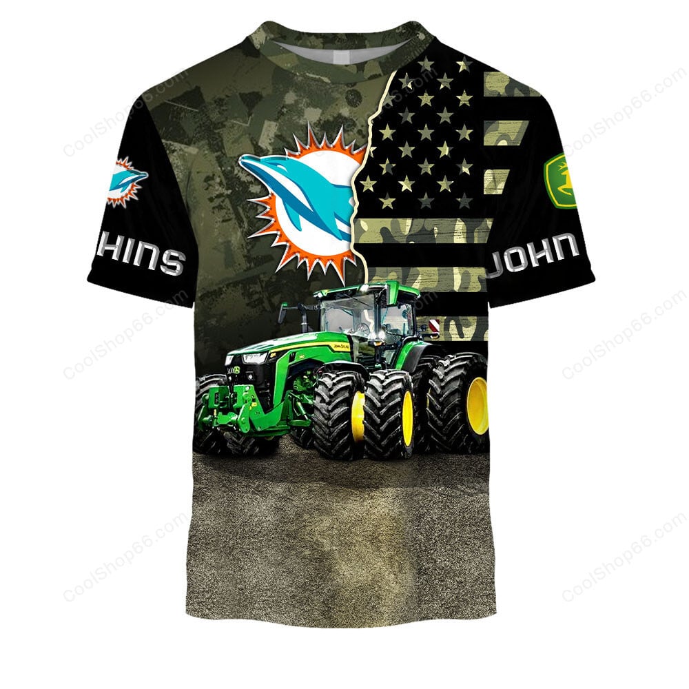 Miami Dolphins x John Deere Hoodie | Funny Green Character Premium Hoodie