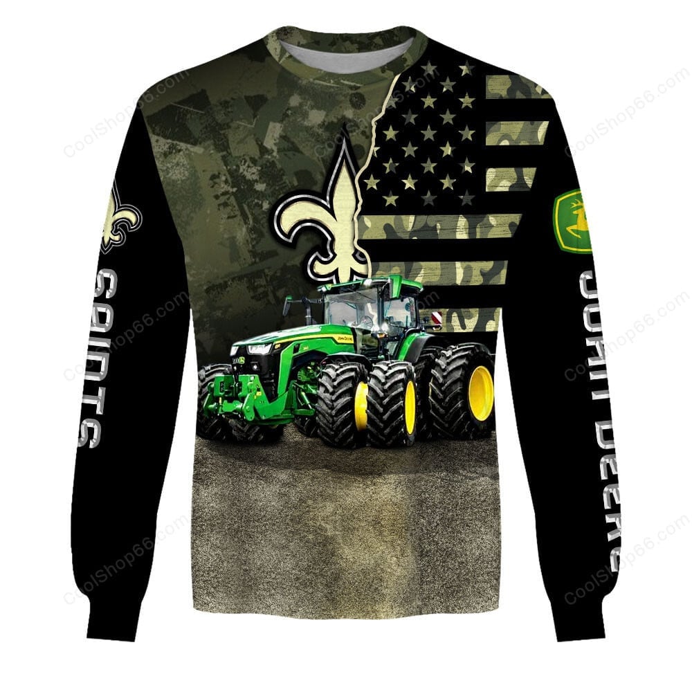 New Orleans Saints x John Deere Hoodie | Funny Green Character Premium Hoodie