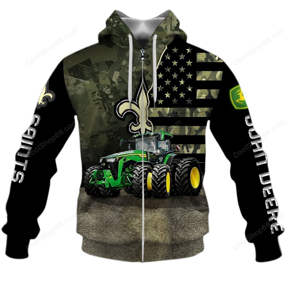 New Orleans Saints x John Deere Hoodie | Funny Green Character Premium Hoodie