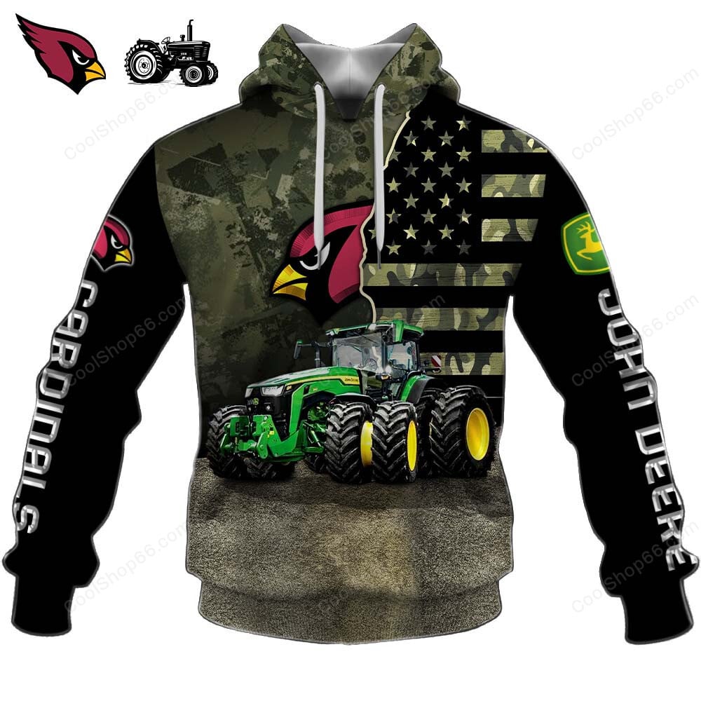 Arizona Cardinals x John Deere Hoodie | Funny Green Character Premium Hoodie