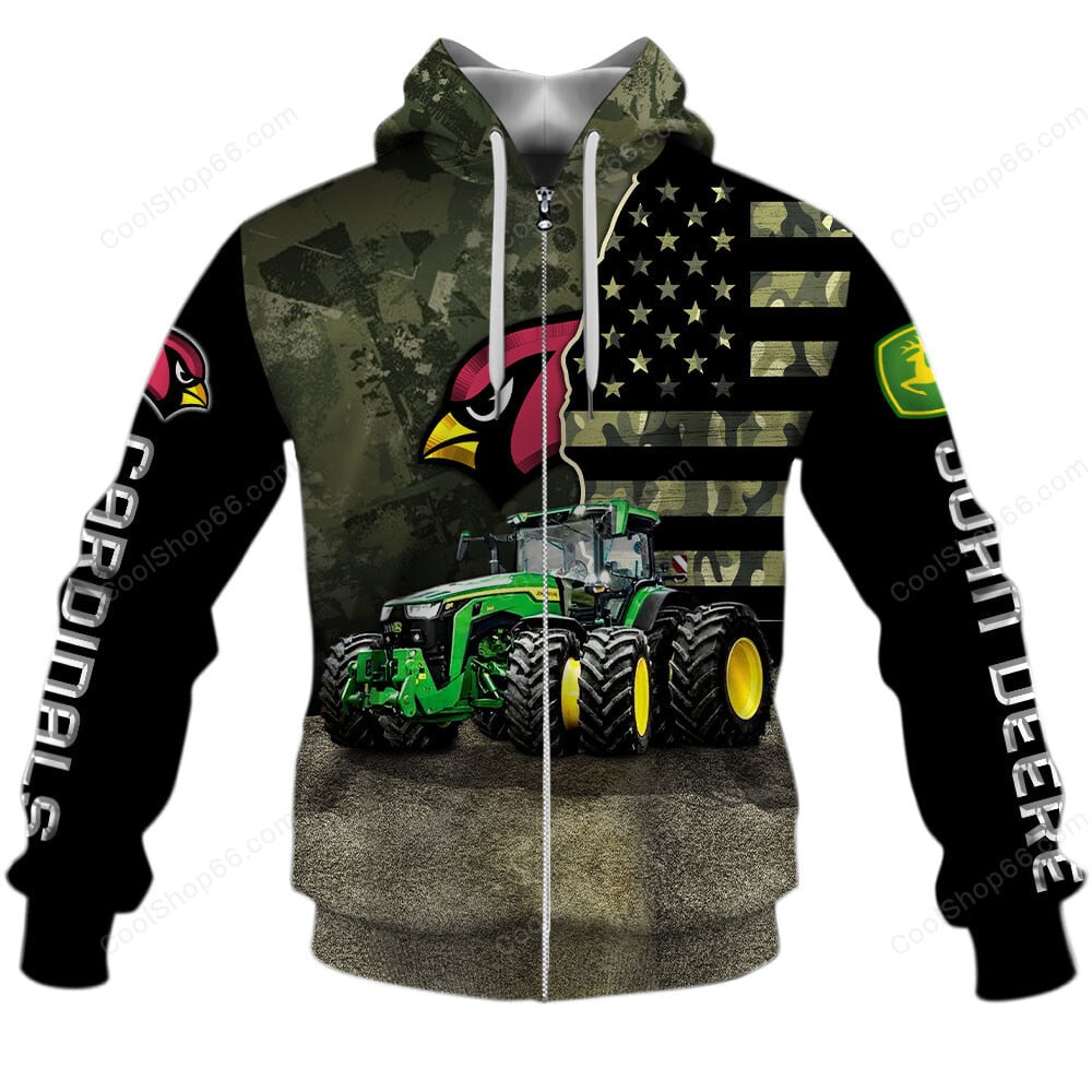 Arizona Cardinals x John Deere Hoodie | Funny Green Character Premium Hoodie