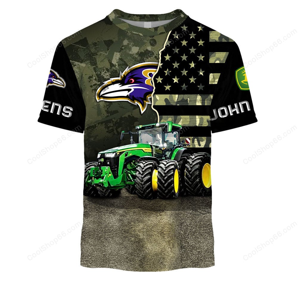 Baltimore Ravens x John Deere Hoodie | Funny Green Character Premium Hoodie