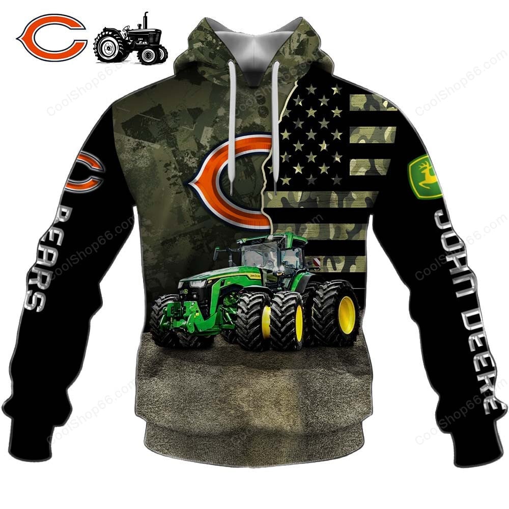 Chicago Bears x John Deere Hoodie | Funny Green Character Premium Hoodie