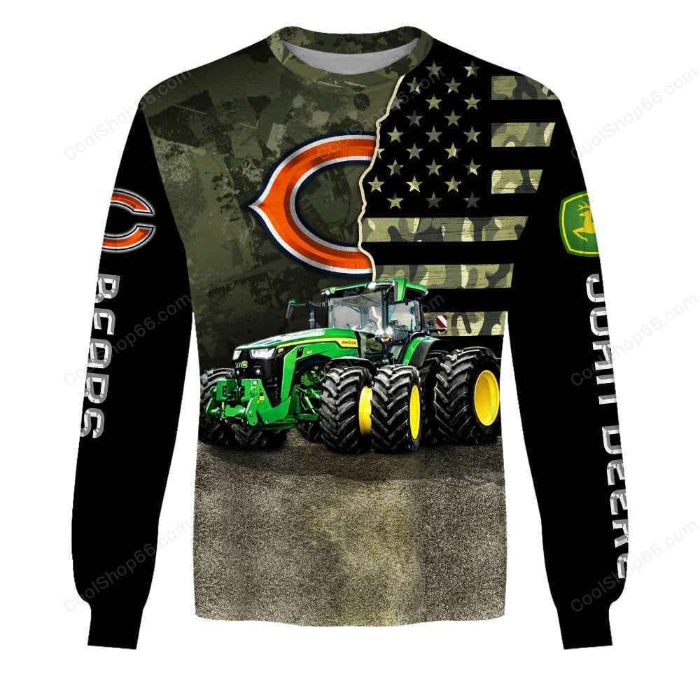Chicago Bears x John Deere Hoodie | Funny Green Character Premium Hoodie