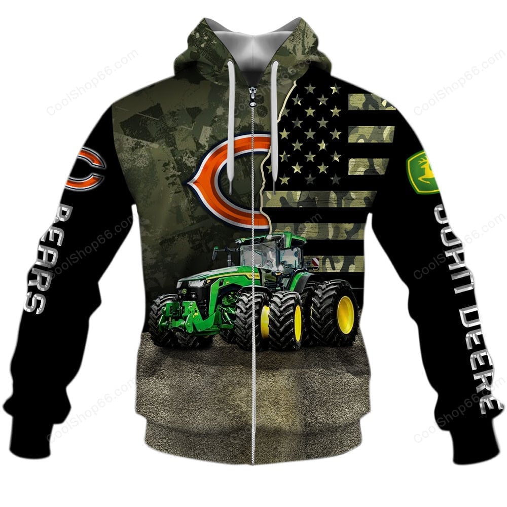 Chicago Bears x John Deere Hoodie | Funny Green Character Premium Hoodie