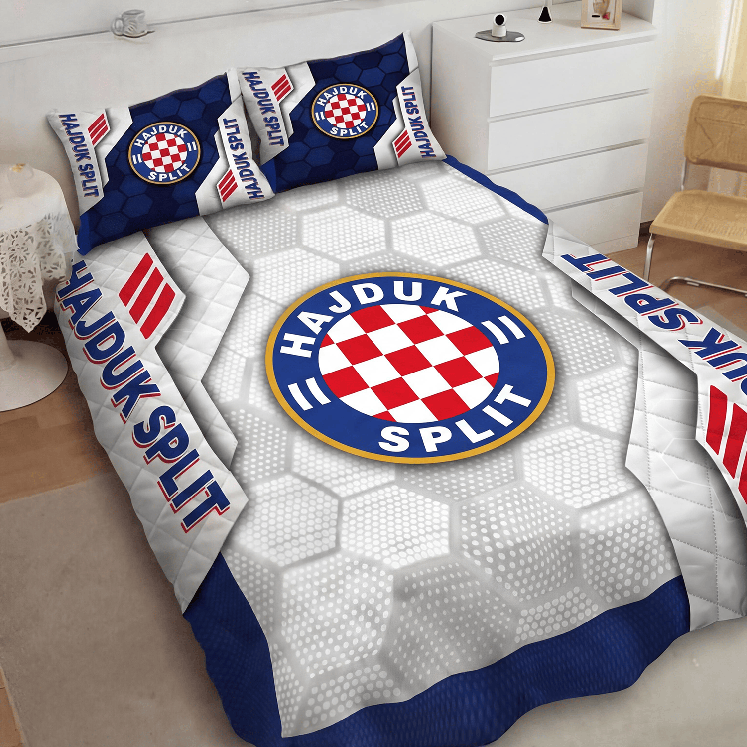 Hajduk Split Inspired Quilt Set