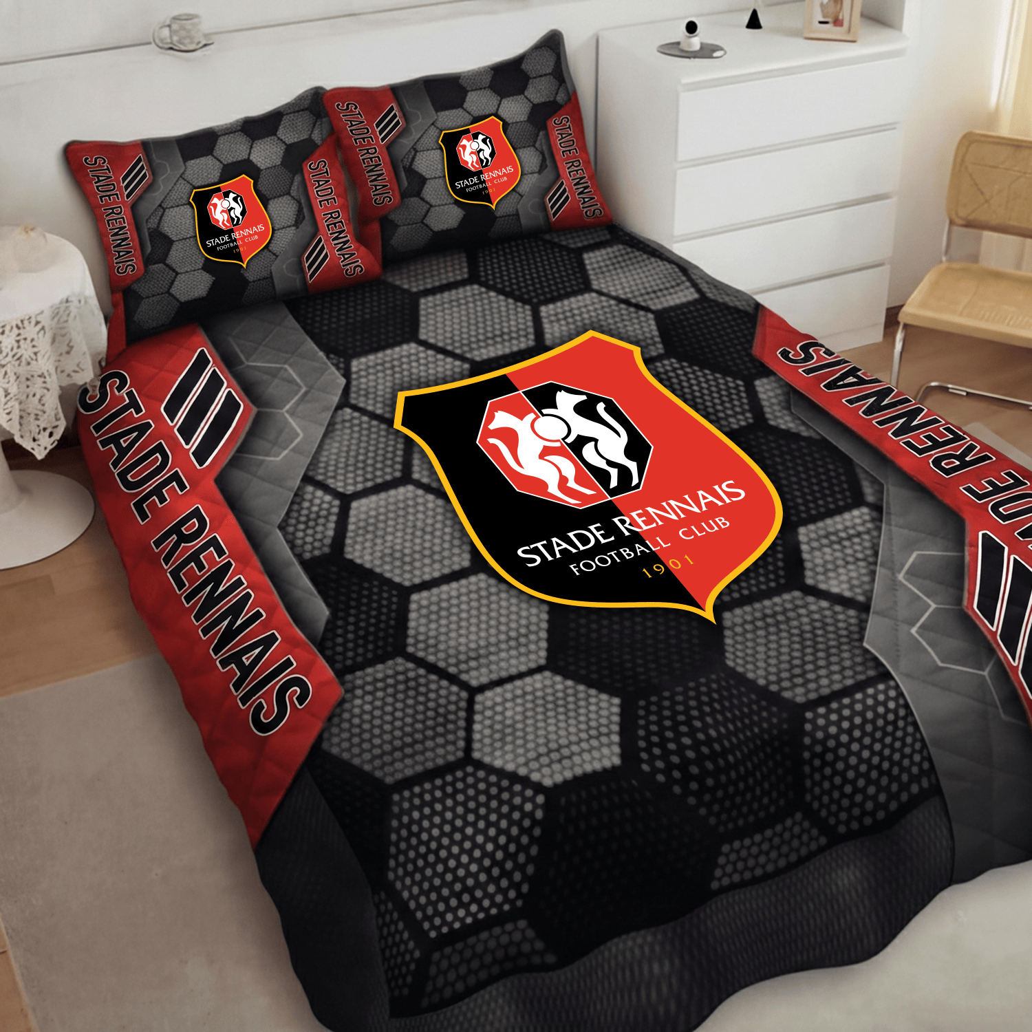 Stade Rennais Inspired Quilt Set