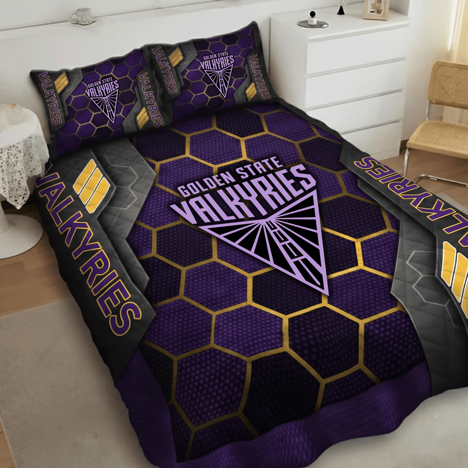 Golden State Valkyries Inspired Quilt Set