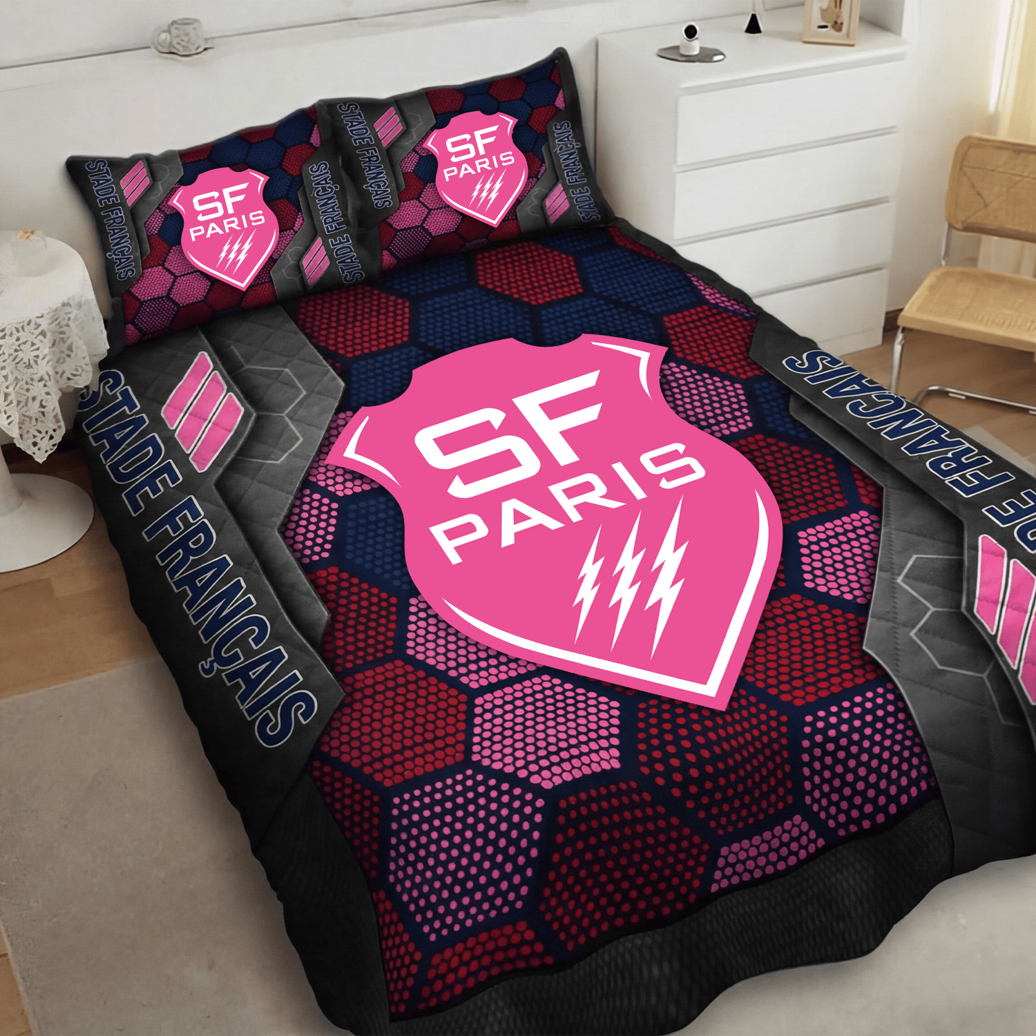 Stade Français Inspired Quilt Set
