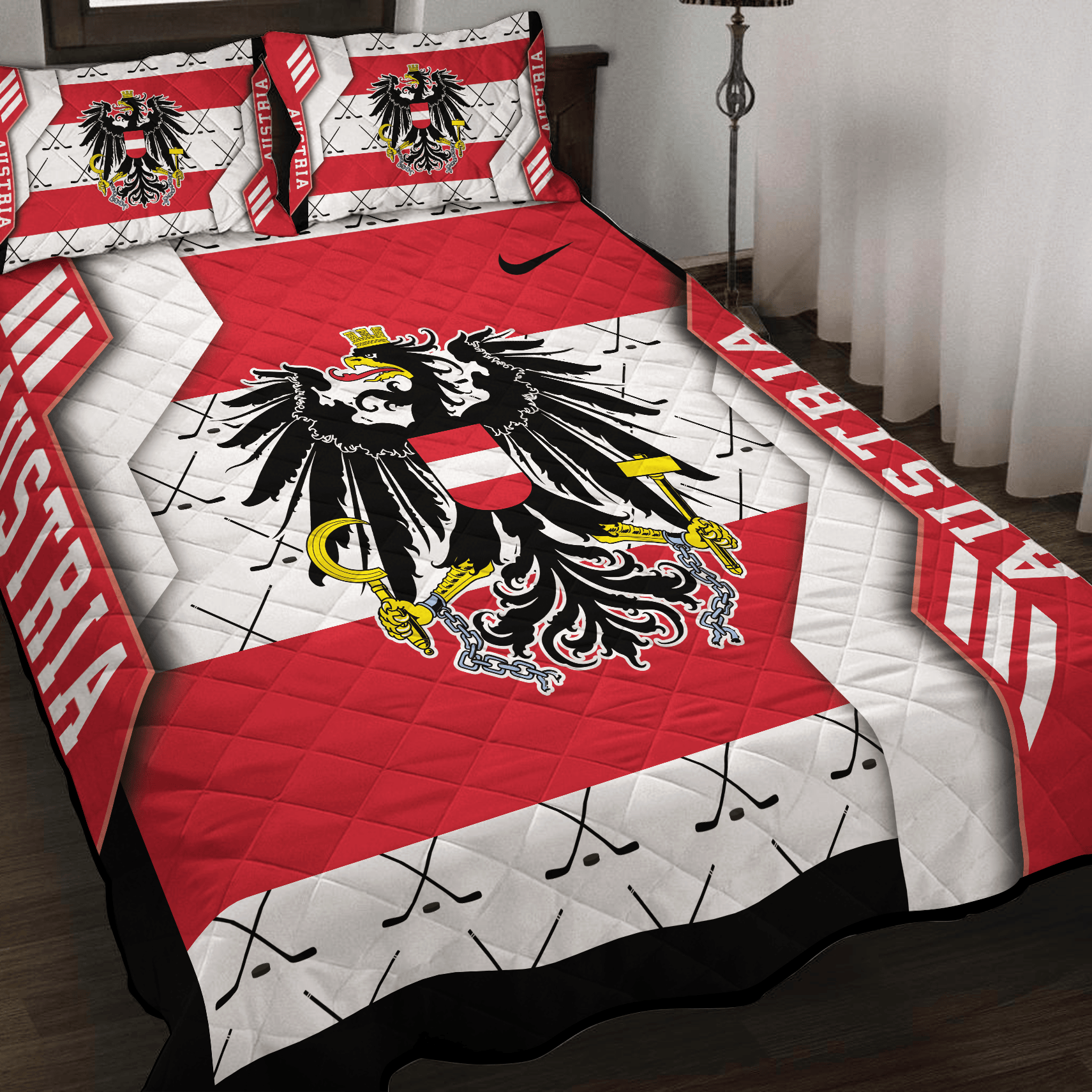 Austria Ice Hockey Inspired Quilt Set