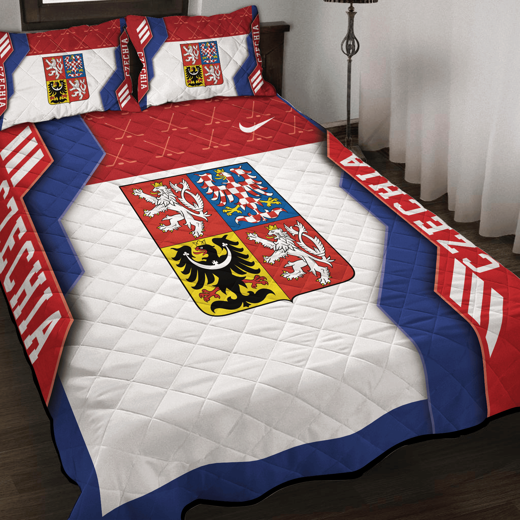 Czechia Ice Hockey Inspired Quilt Set