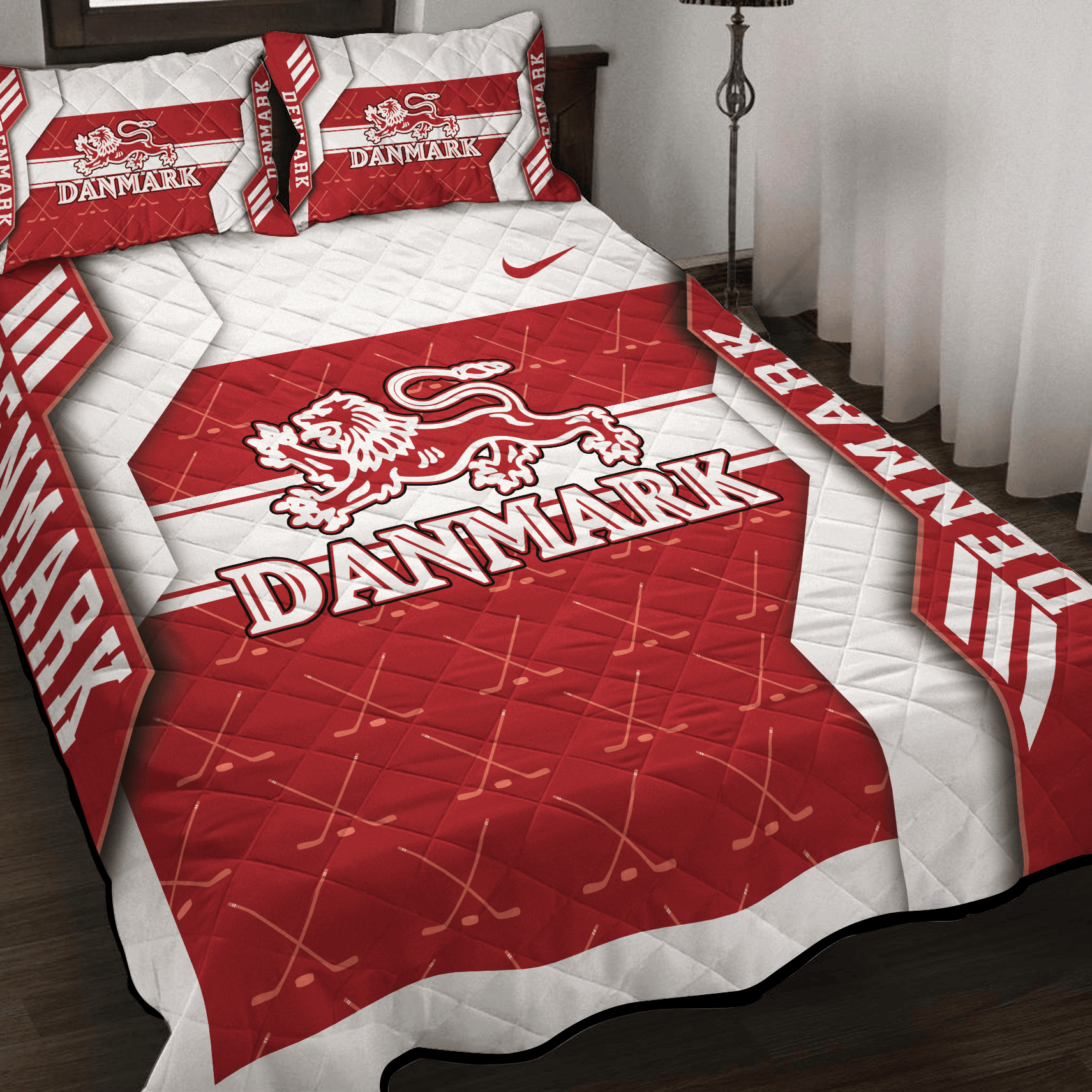 Denmark Ice Hockey Inspired Quilt Set