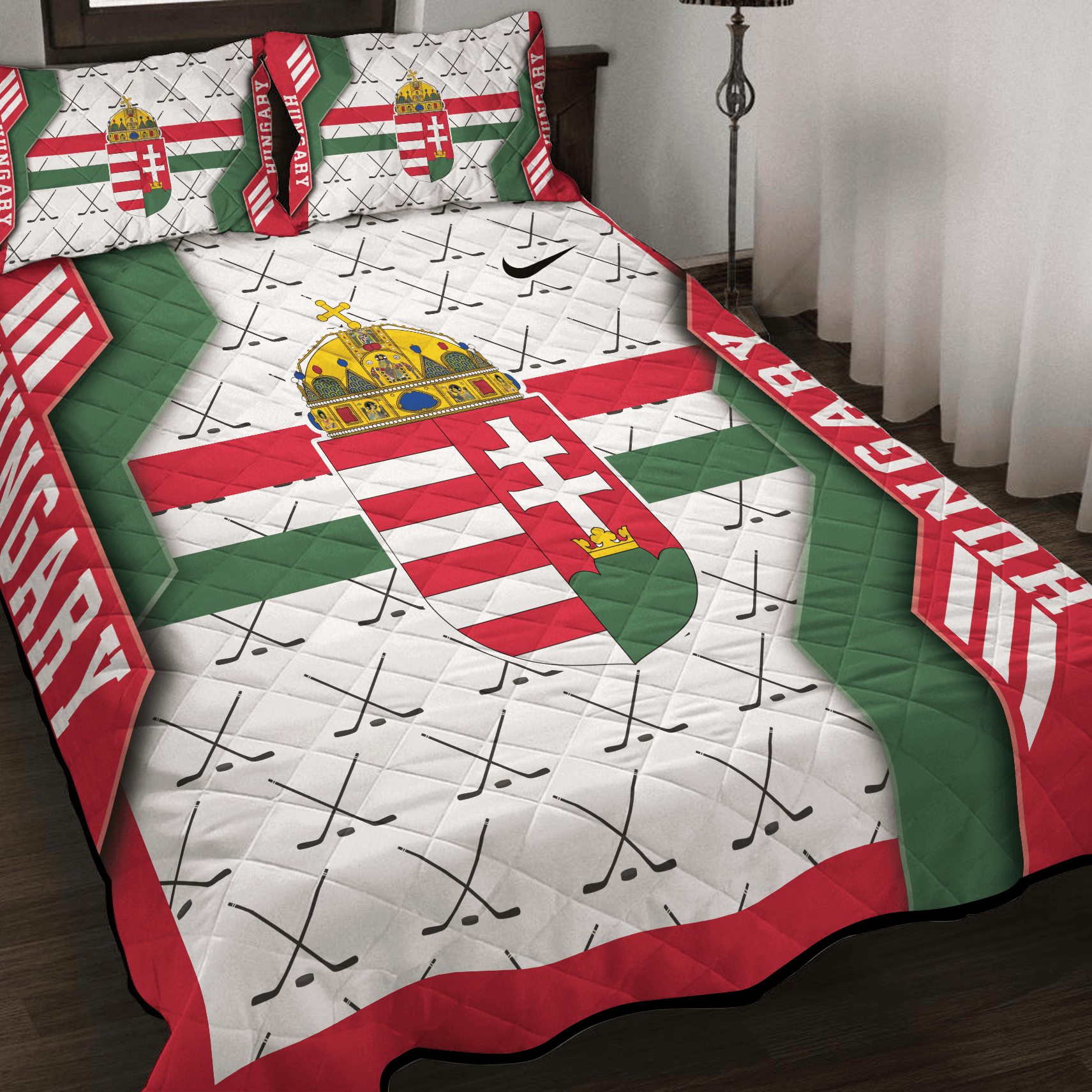 Hungary Ice Hockey Inspired Quilt Set