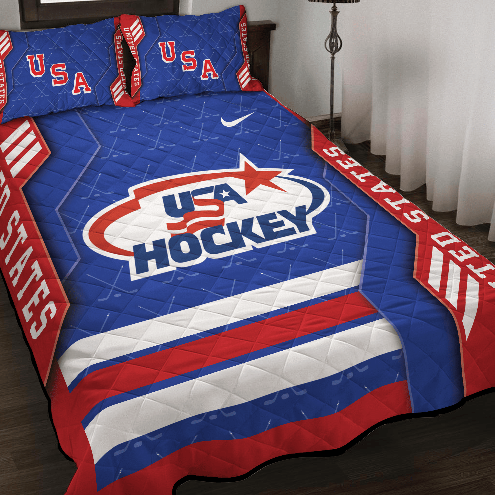 United States Ice Hockey Inspired Quilt Set