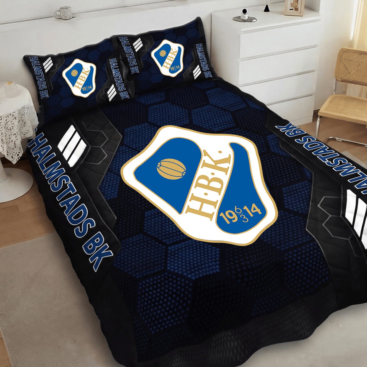 Halmstads BK Inspired Full Bedding Set