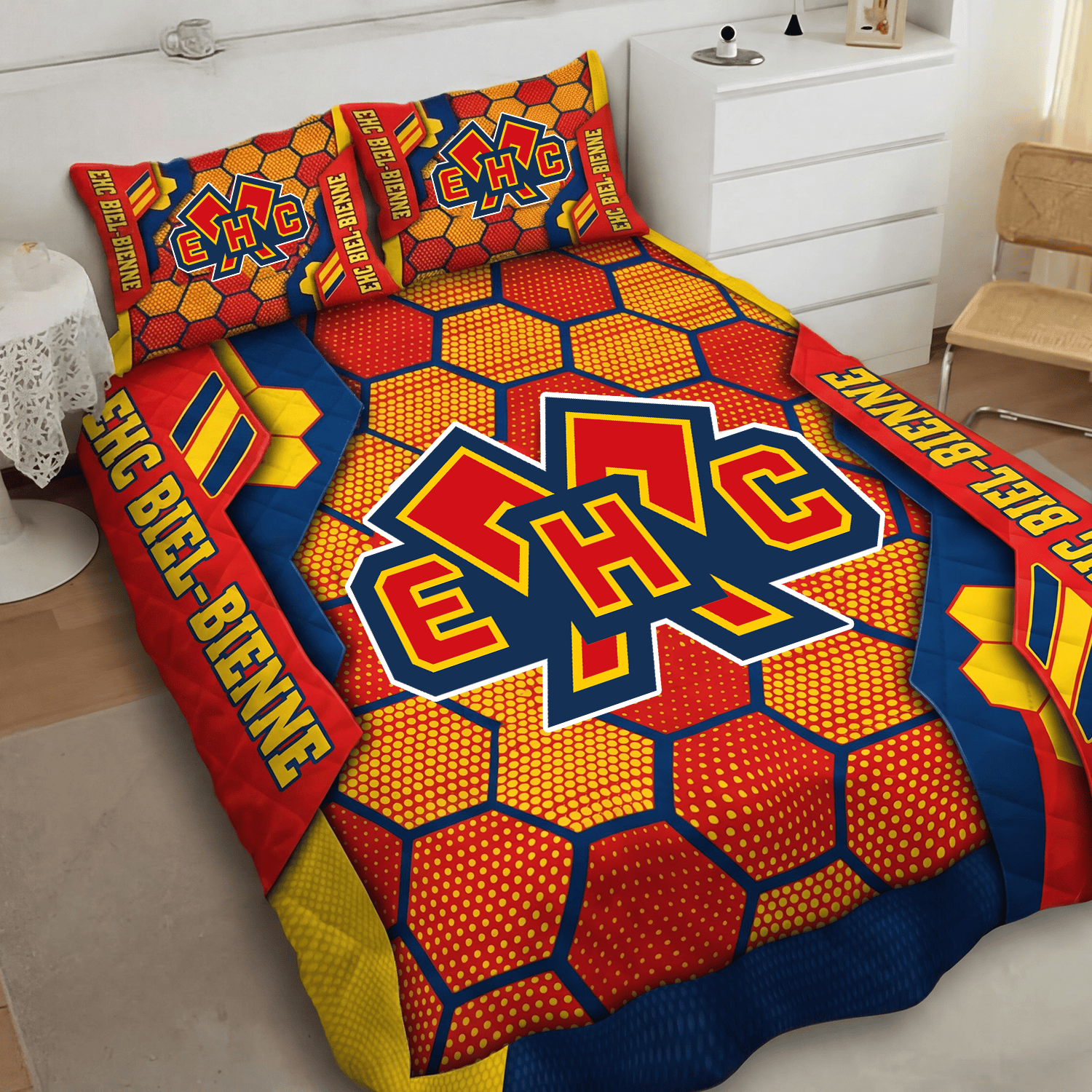 EHC Biel Bienne Inspired Full Bedding Set