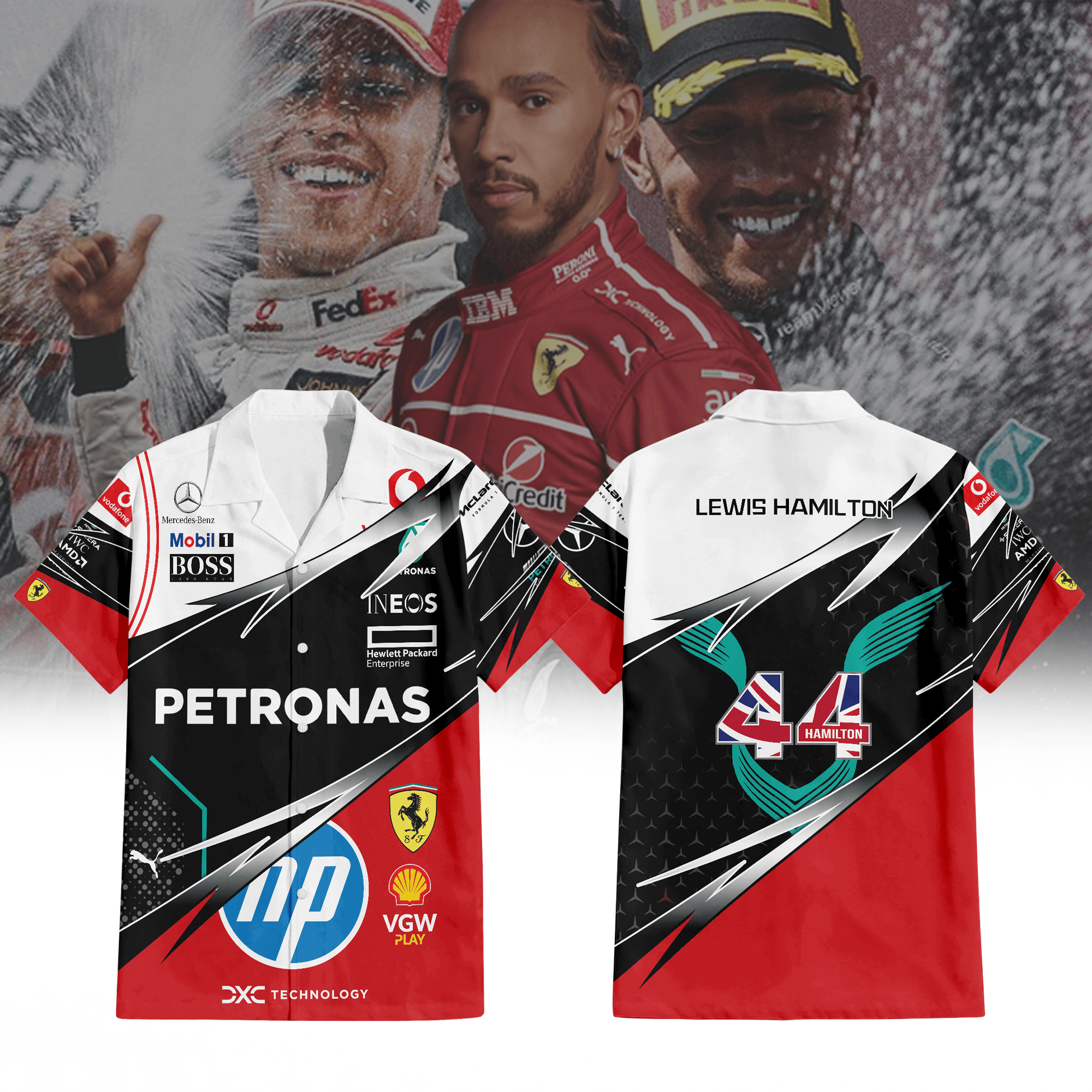 LW 20 Seasons in Formula One Premium Hawaiian Shirt