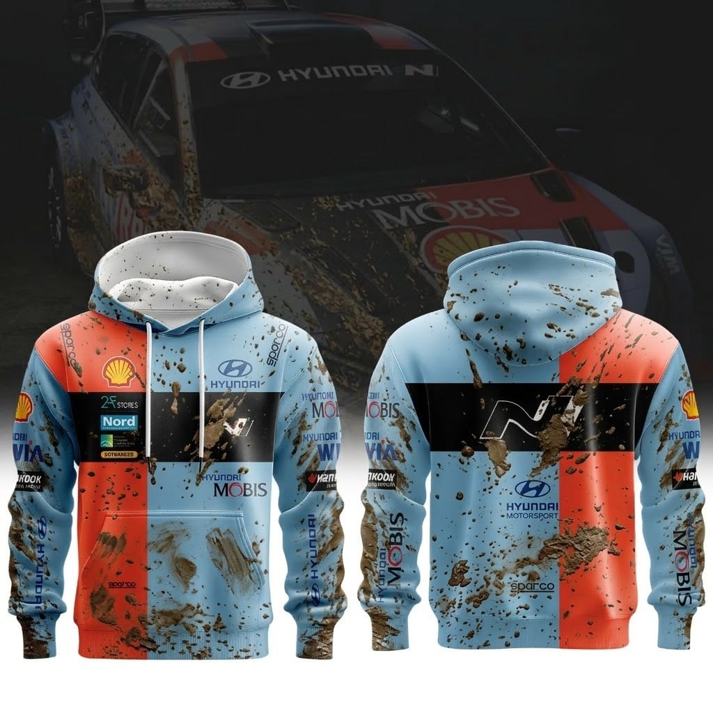 Mud Splatter Hyundai Shell Mobis World Rally Team 3D Racing Jersey 2026